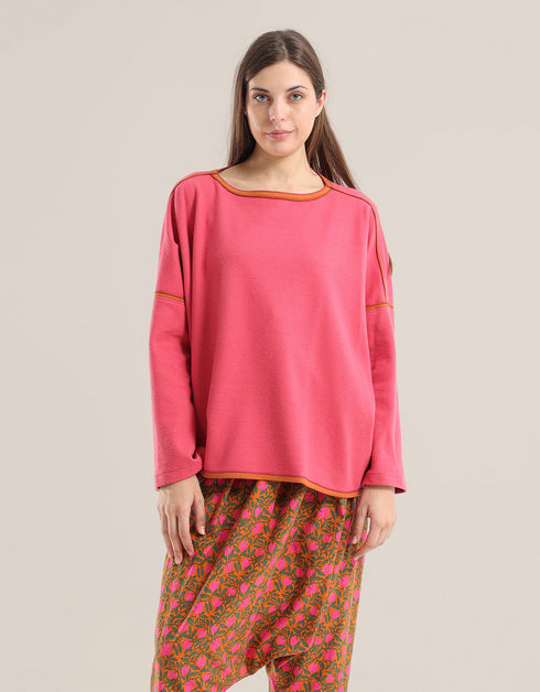 Oversized jacquard sweater with long sleeves